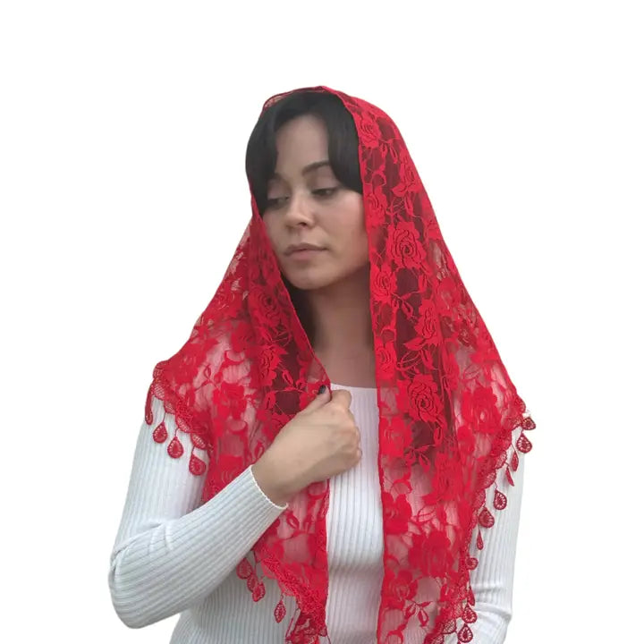 Veil ~ St. Claire of Assisi - RED