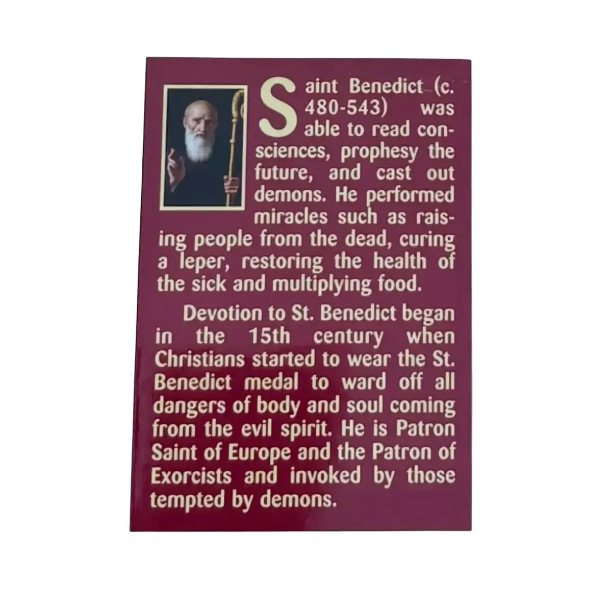 St. Benedict Cross Medal Prayer Card Pamphlet   (25/pk)