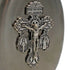 Indulgence Cross Holy Water Flask SS Oval   3 oz
