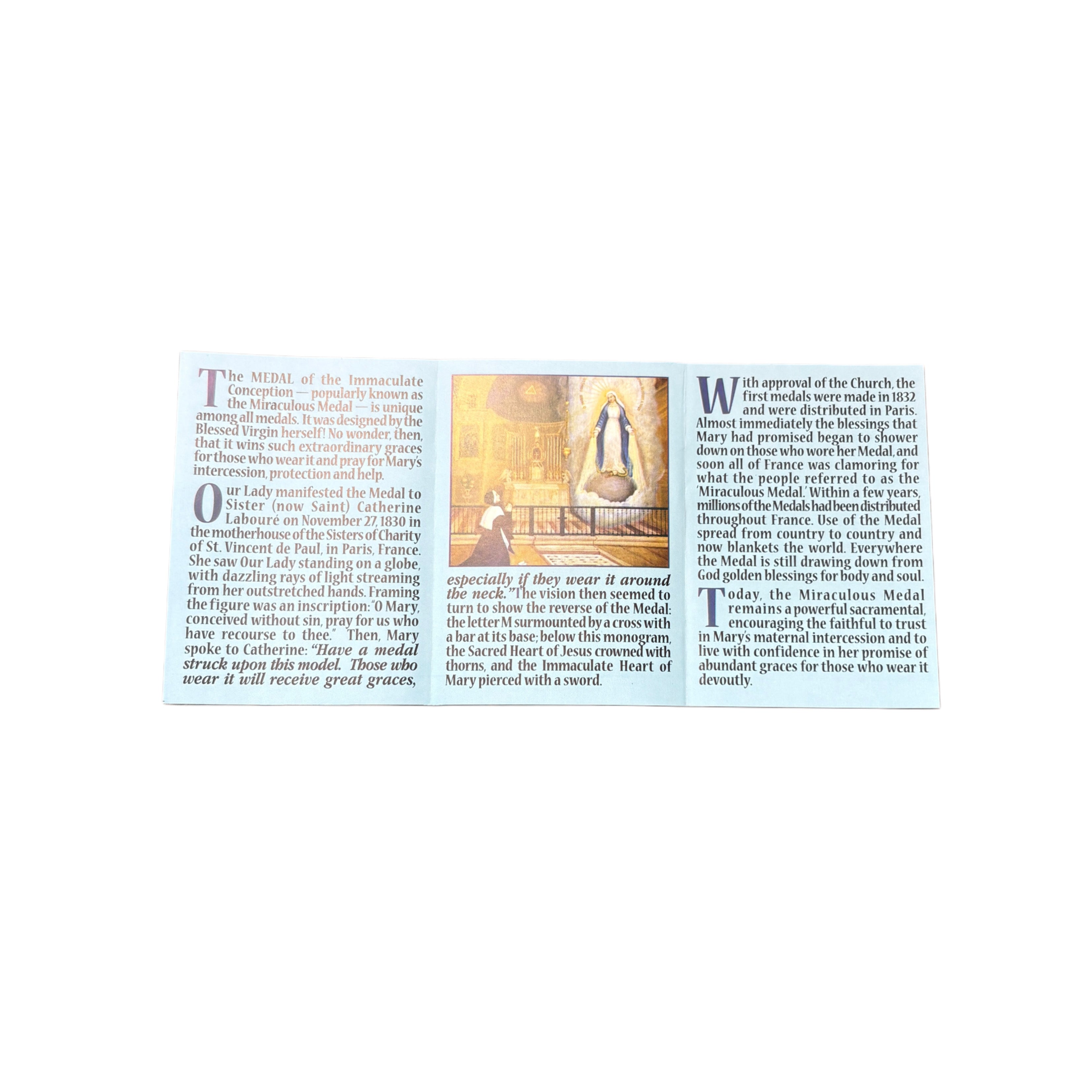 Prayer Card - The Miraculous Medal Memorare  (25/pk)