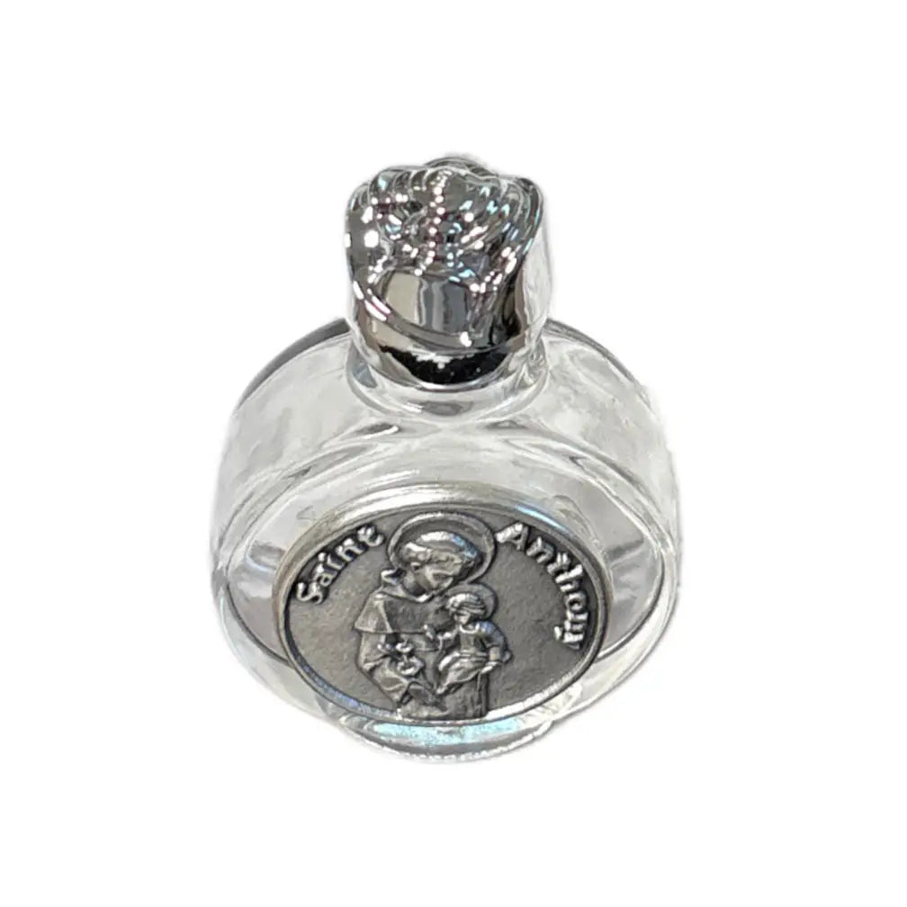 Holy Water Bottle - St. Anthony w/ Rose Top    2.5"