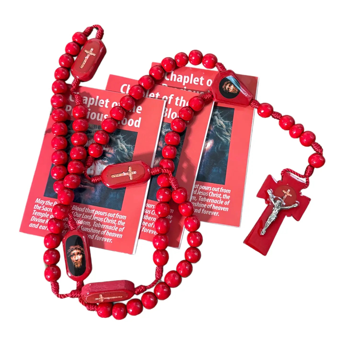 Chaplet of The Precious Blood Set w/ 3 Prayer Cards 1 Rosary