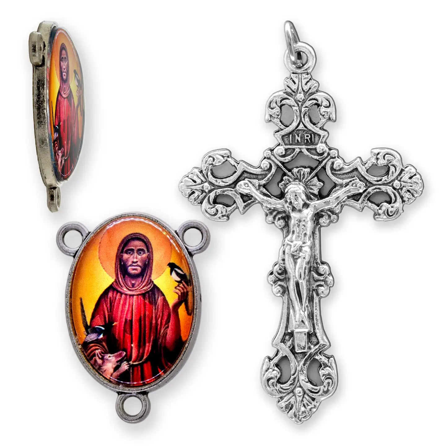 St. Francis Rosary Center Set   (2.25" Crucifix)