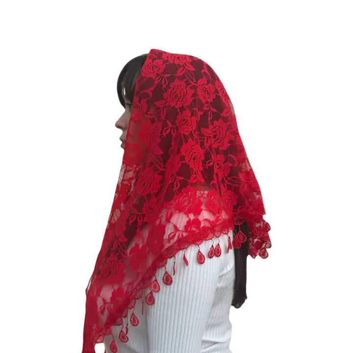 Veil ~ St. Claire of Assisi - RED