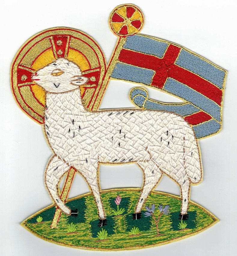 Lamb of God Applique -  Hand Embroidered (143)