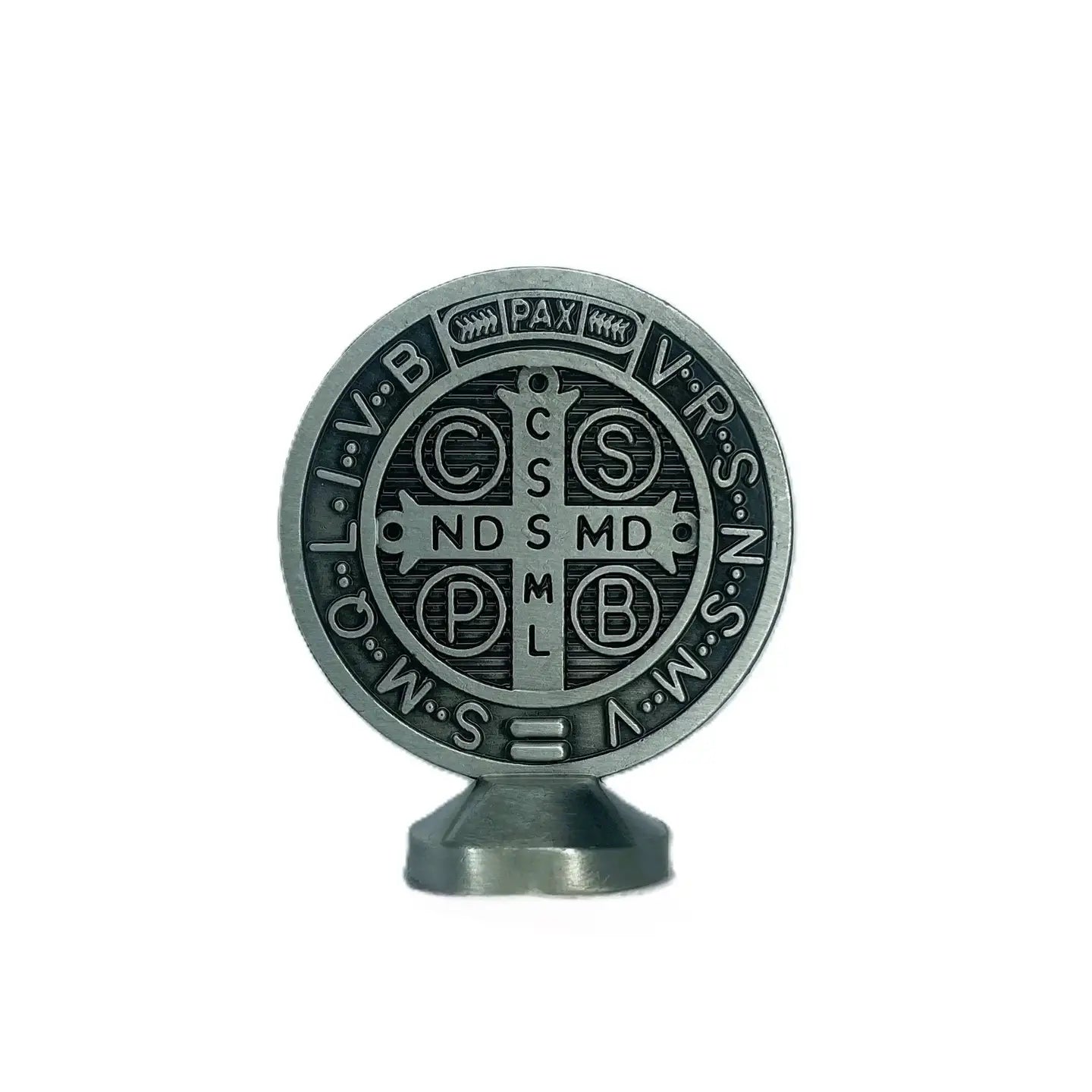 St. Benedict Medal Statuette Chrome   2.25”