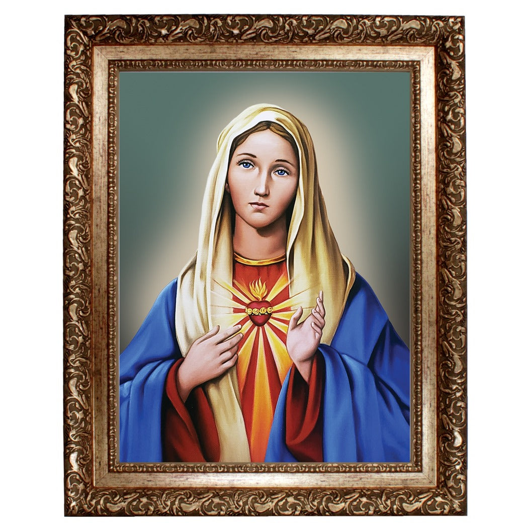 Framed Artwork - Immaculate Heart of Mary Canvas 30"