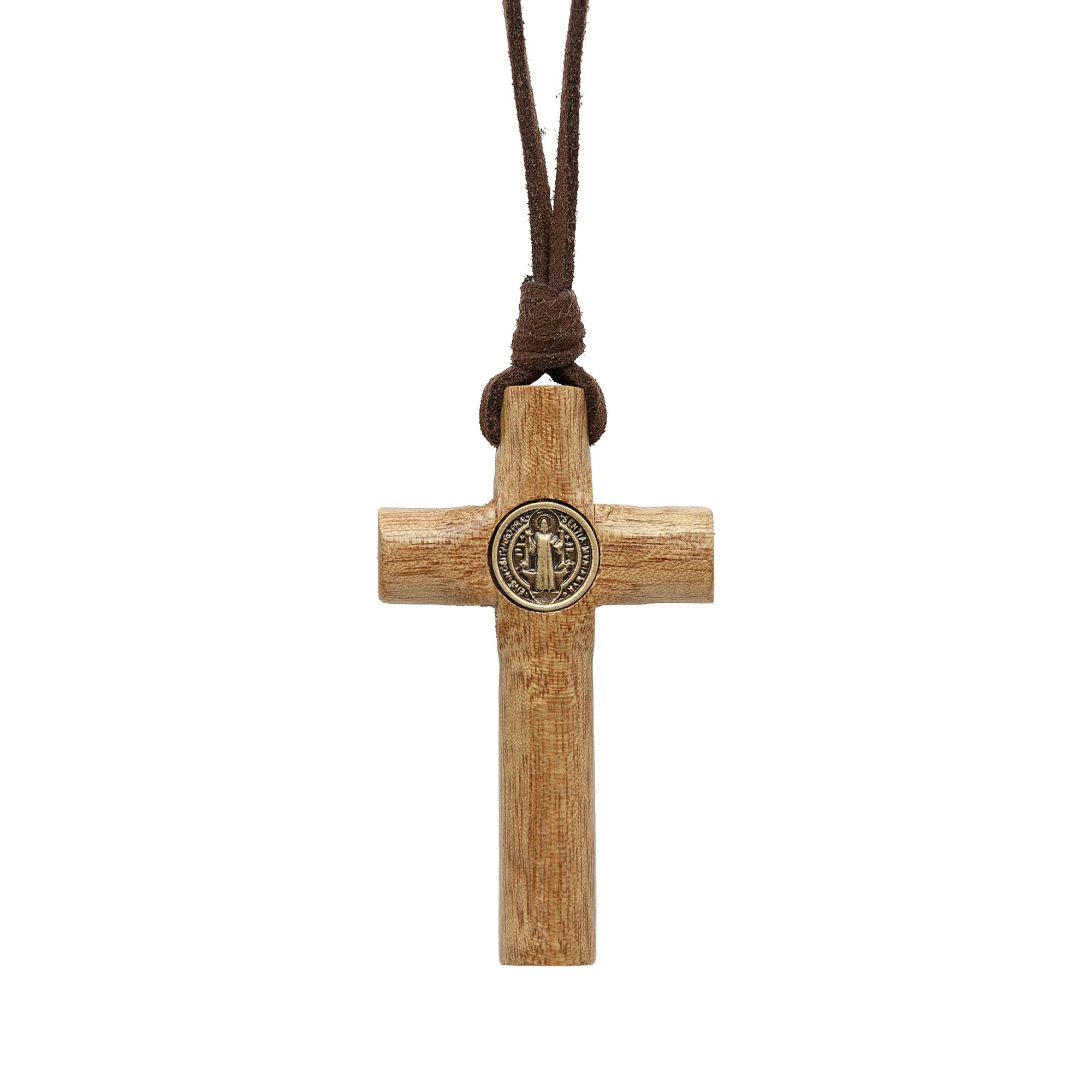 St Benedict Cylindrical Crucifix Necklace