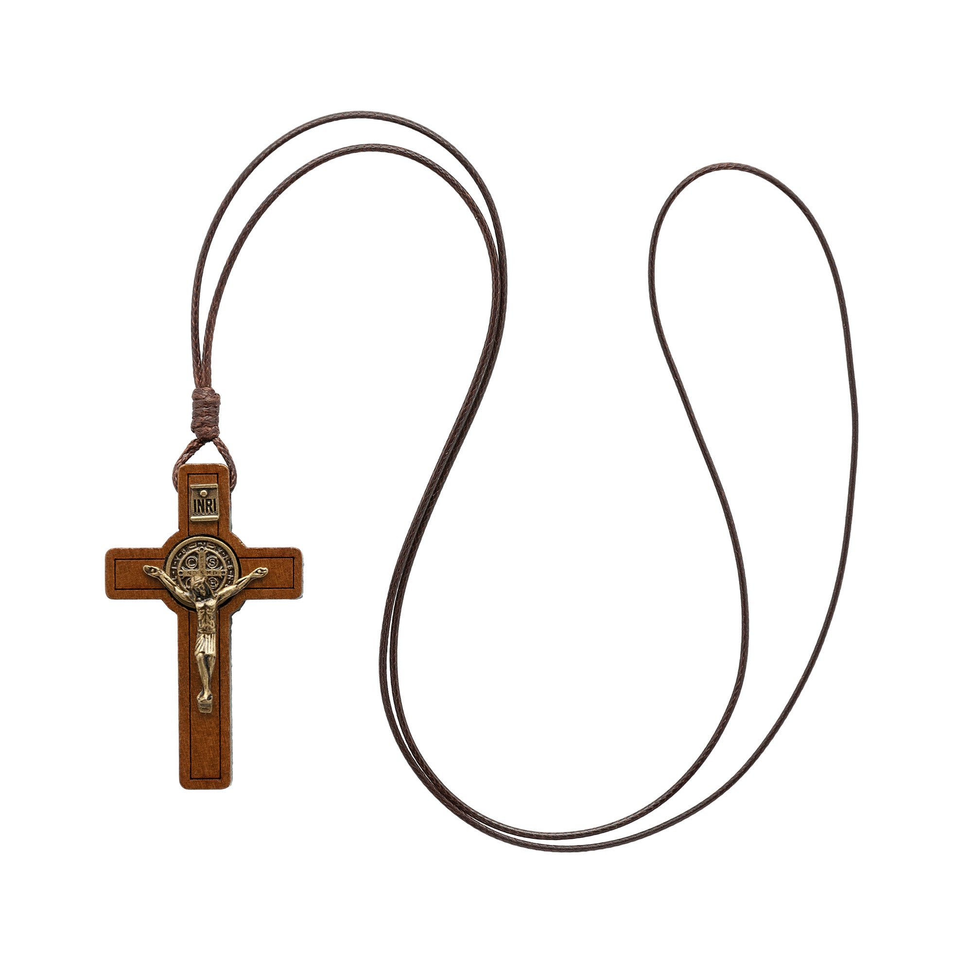 St. Benedict Crucifix Wooden Necklace