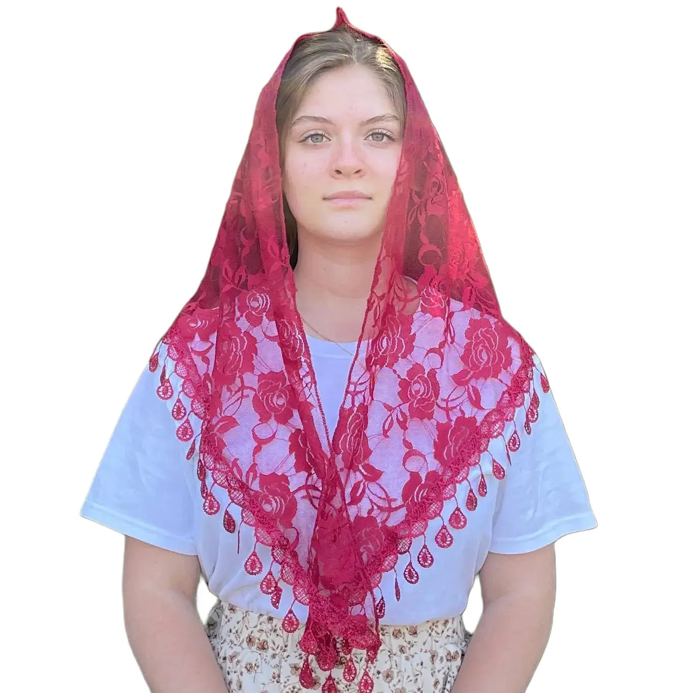 St. Claire of Assisi Veil - RED