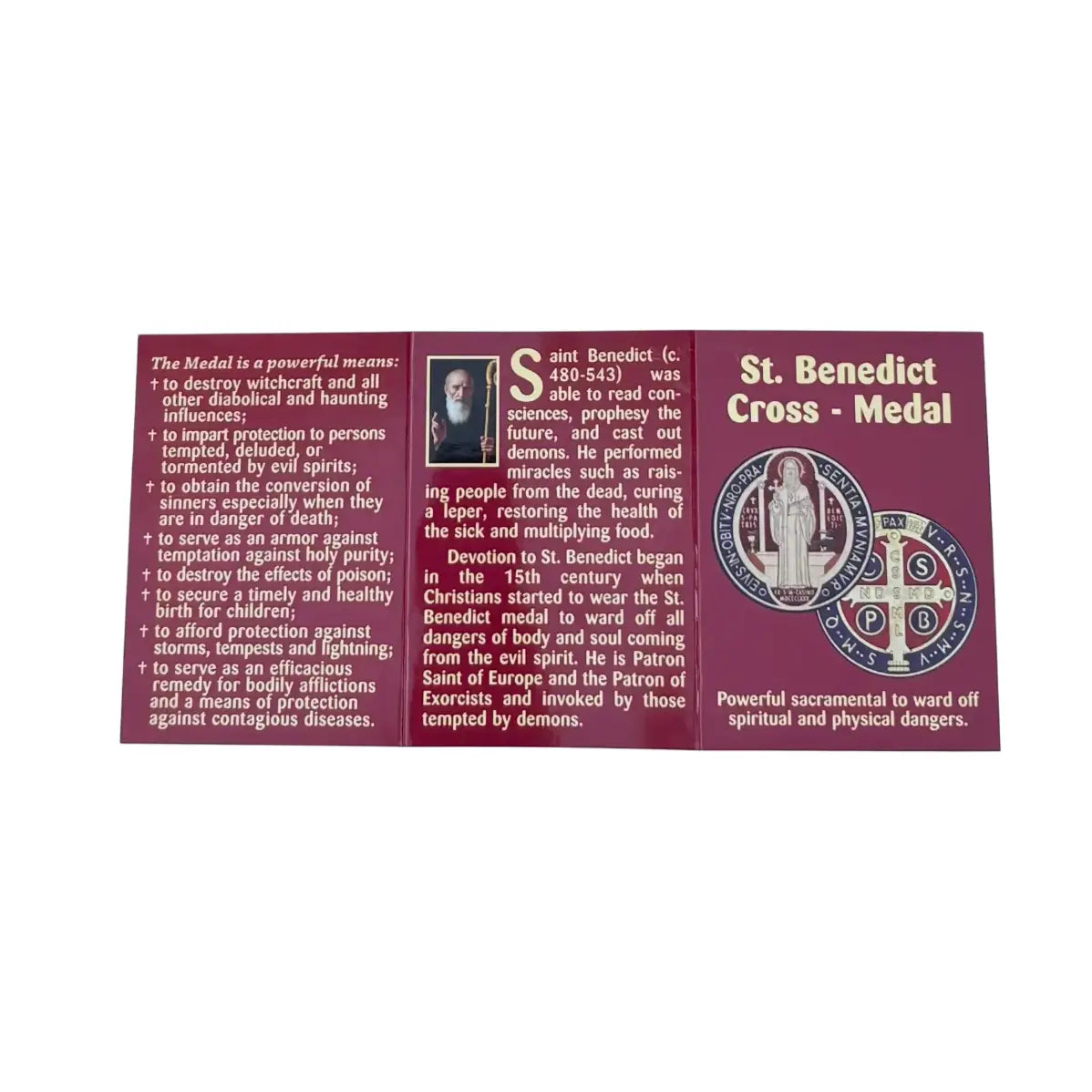 St. Benedict Cross Medal Prayer Card Pamphlet   (25/pk)
