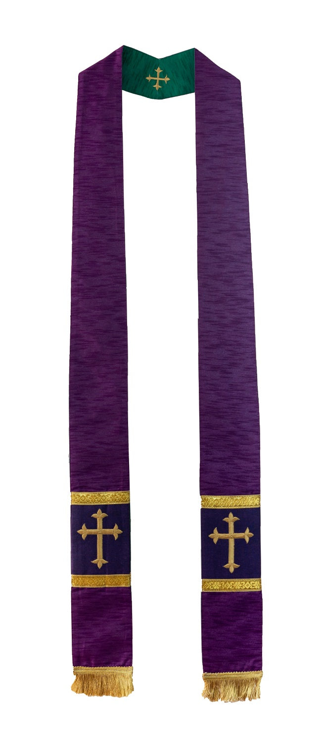 Raw Silk look Reversible Stole (17650)