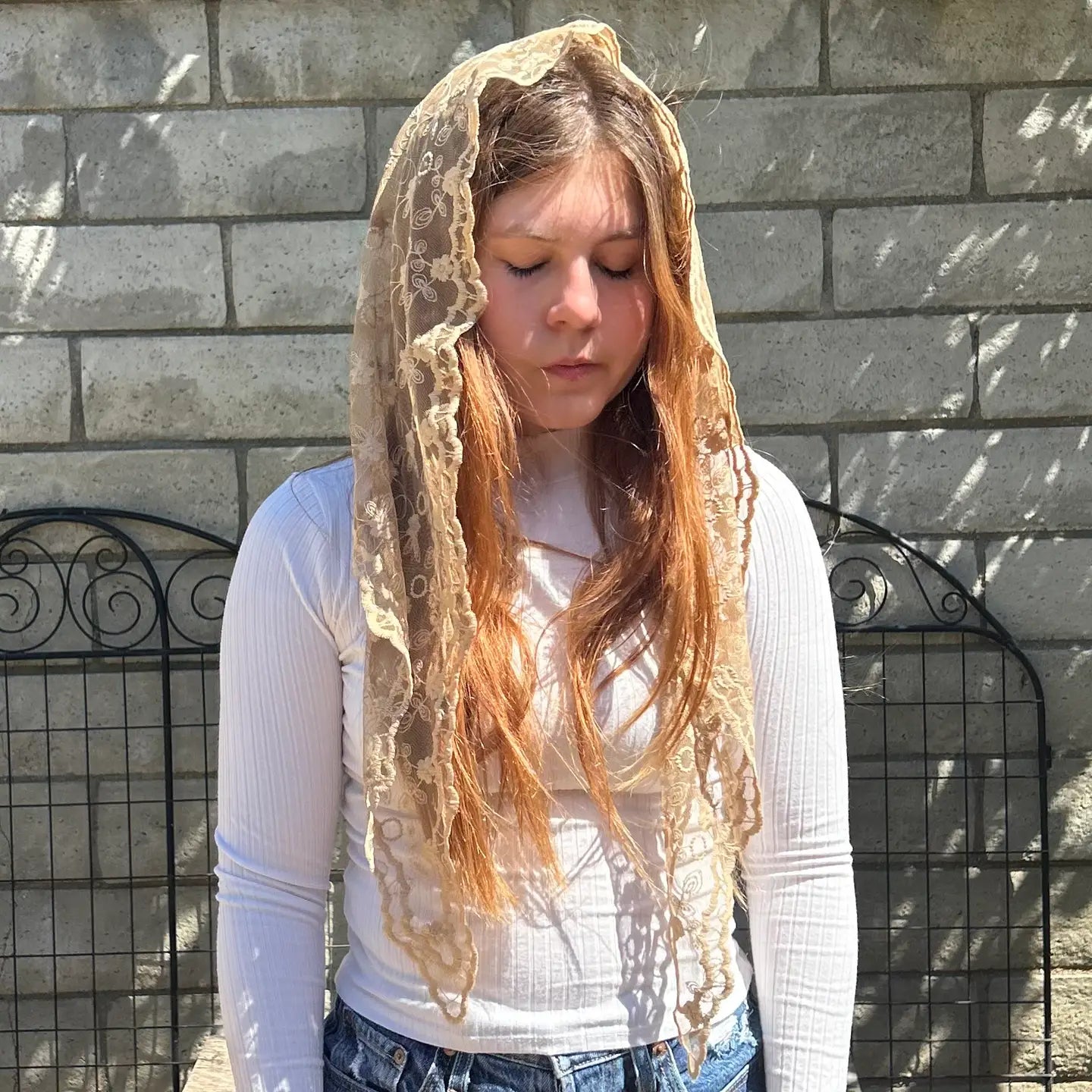 St. Rebekah Veil - BEIGE