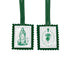 Scapular- Lady of Grace + Immaculate Heart GREEN  2” 