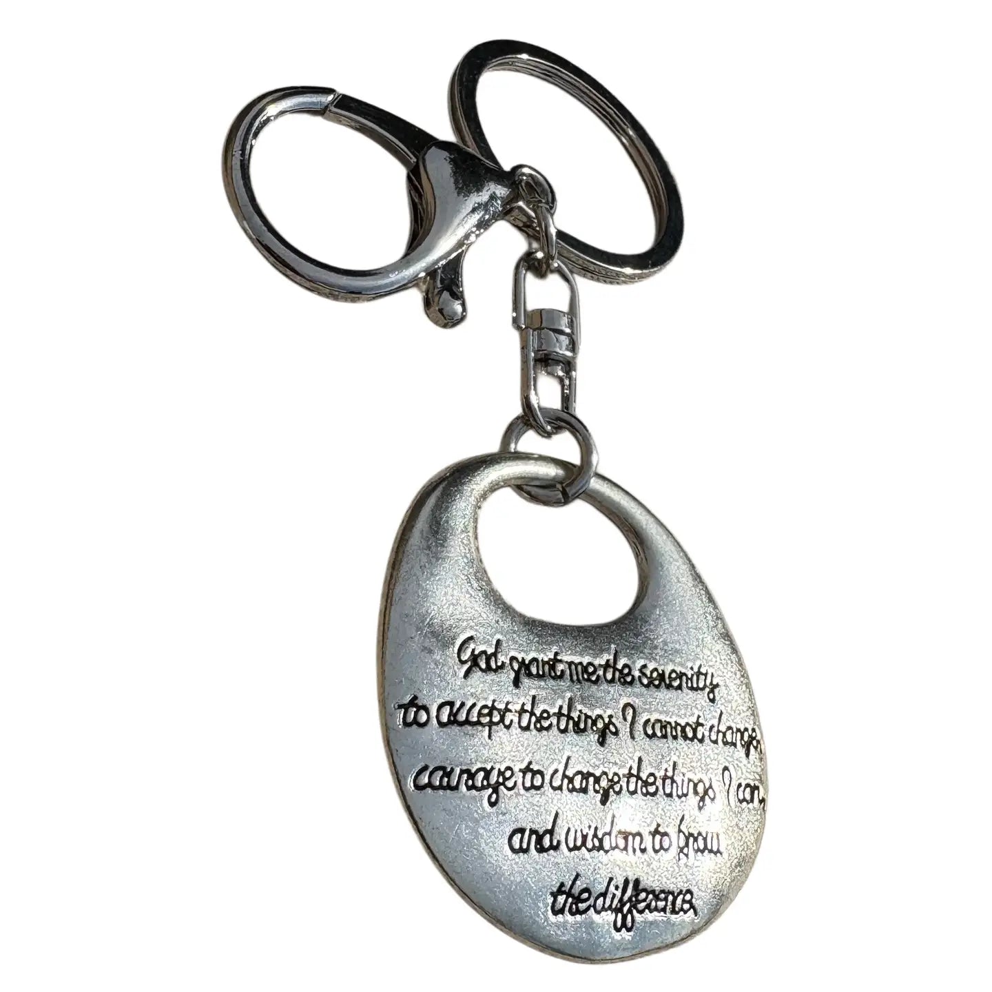"God Grant Me..." Serenity Prayer Charm Keychain 3"  