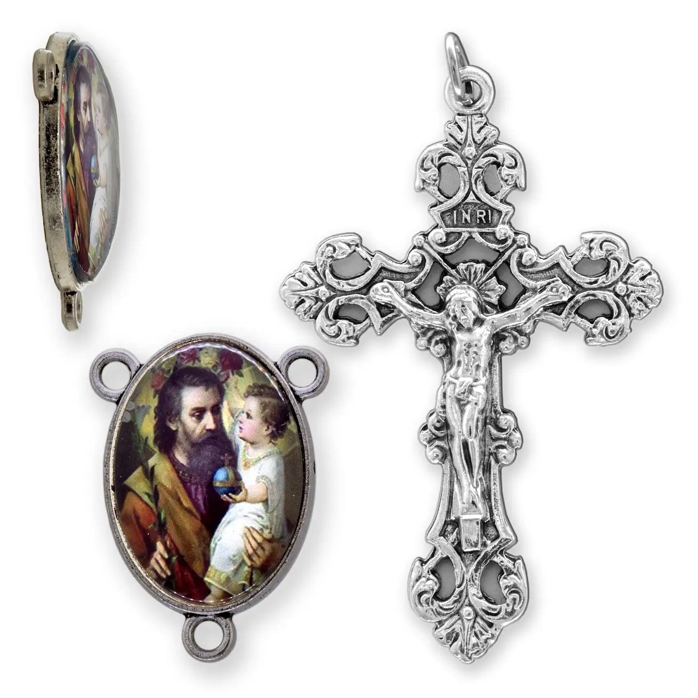 St. Joseph Rosary Center Set   (2.25" Crucifix)