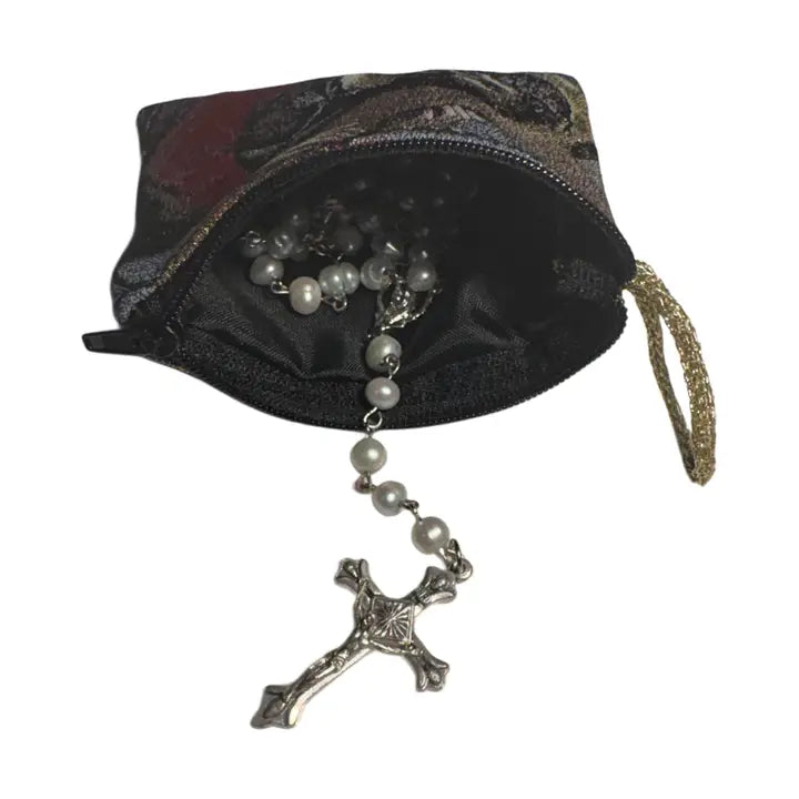 Jesus Carrying Cross SM Rosary Pouch    3″ x 4″