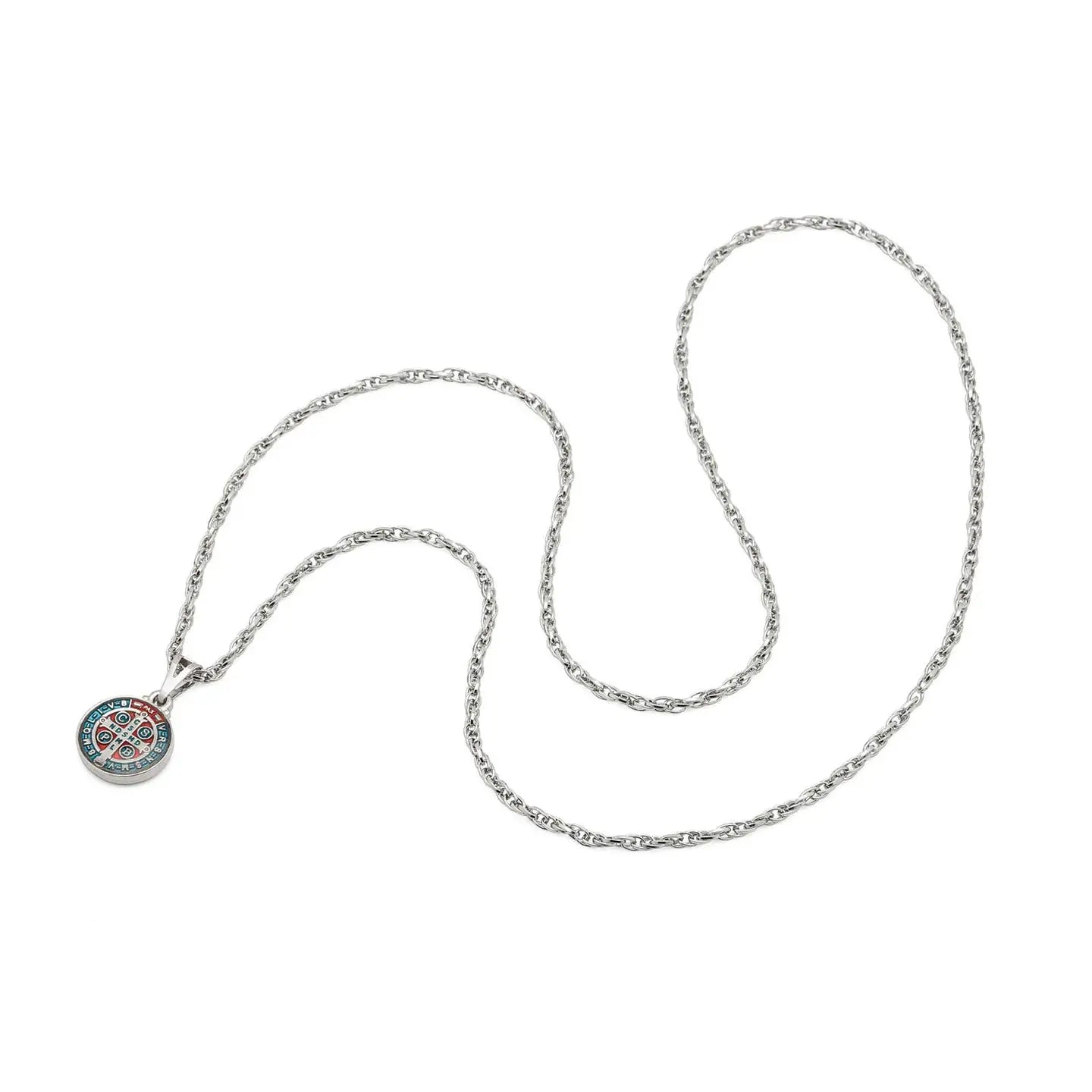 St. Benedict Medal SS Necklace    1"