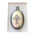 Holy Cross Holy Water Flask SS Oval   3 oz