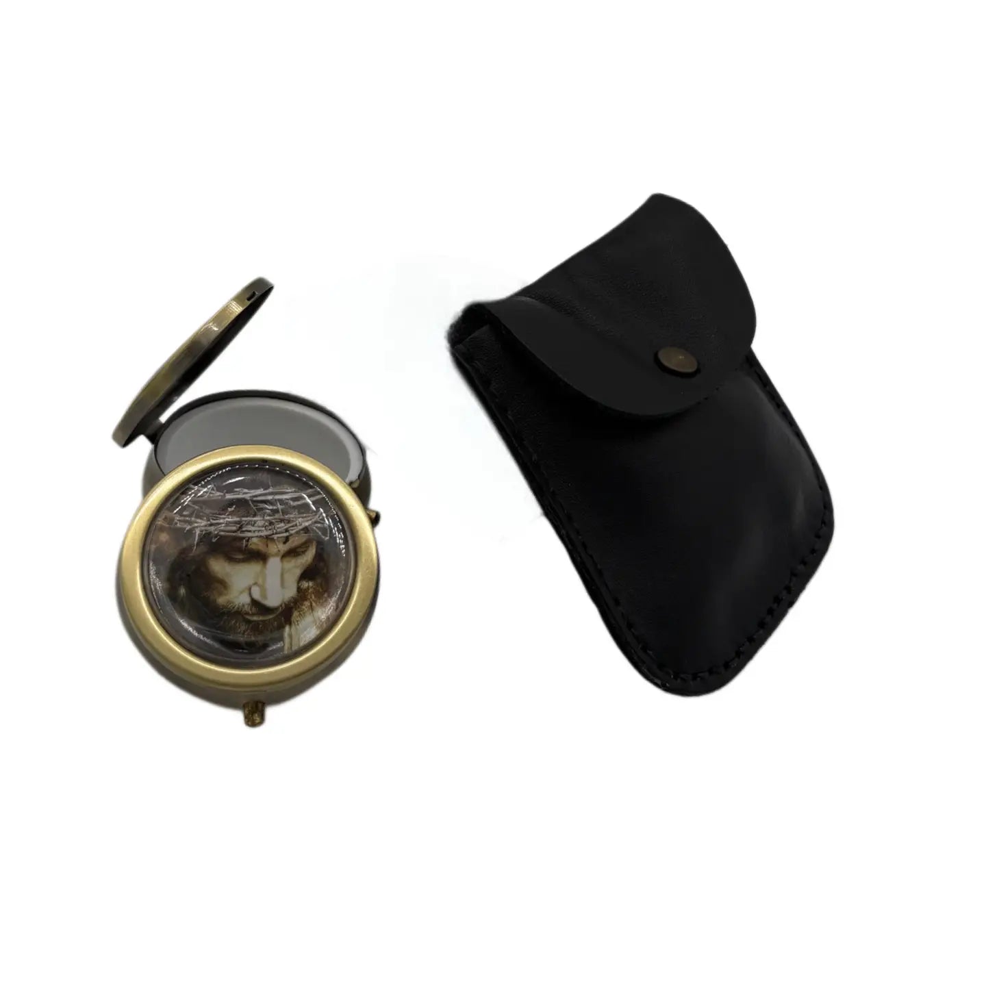 Leather Burse w/ 16″ Strap and Pyx Set