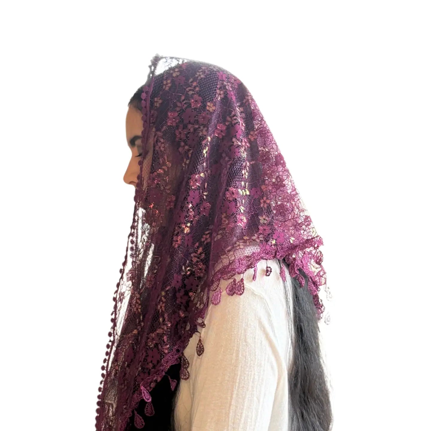 Veil ~ St. Kateri  - PURPLE IRIDESCENCE