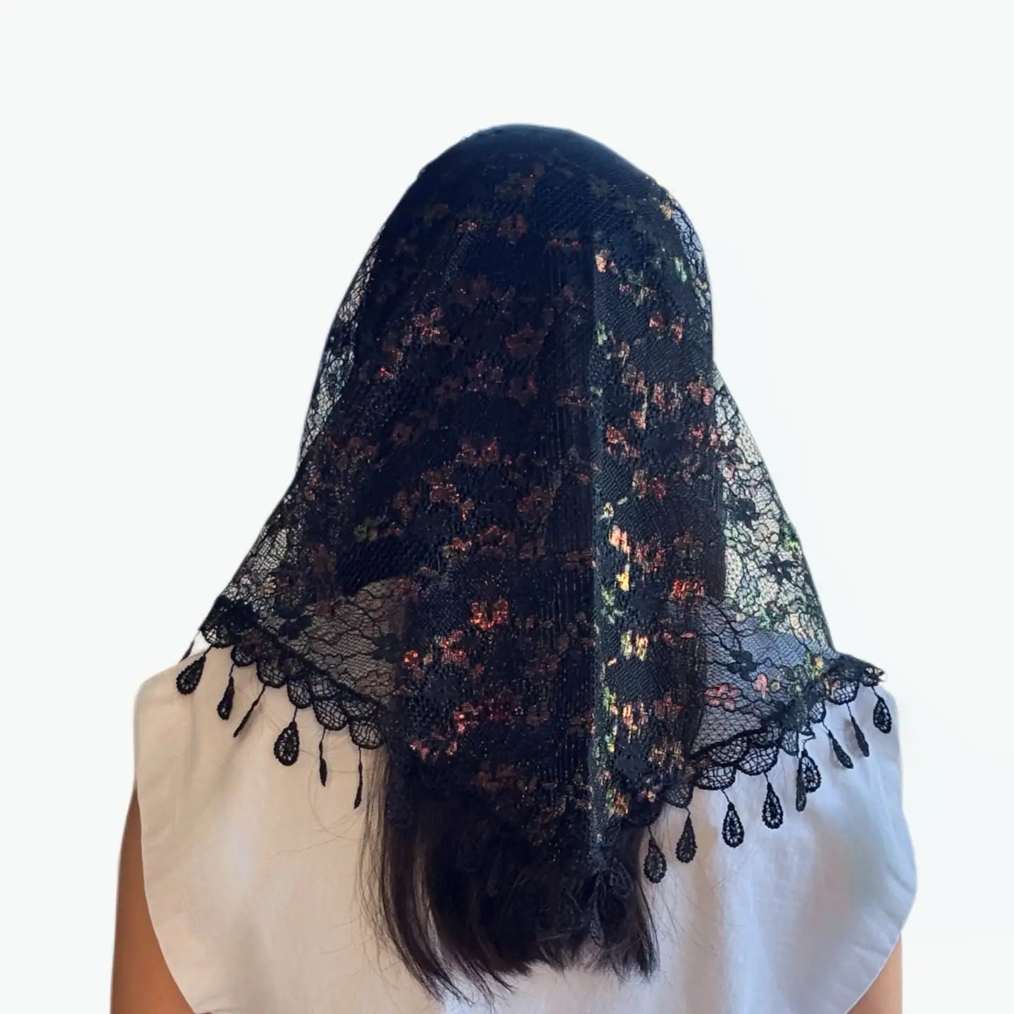 Veil ~ St. Kateri  - BLACK IRIDESCENCE