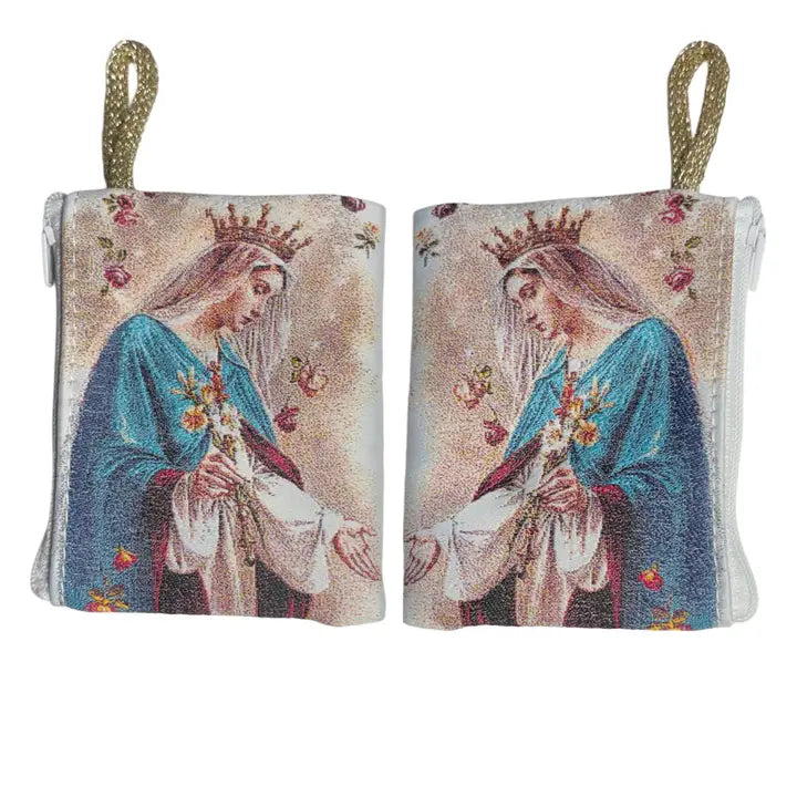 Mystic Rose SM Rosary Pouch    3″ x 4″