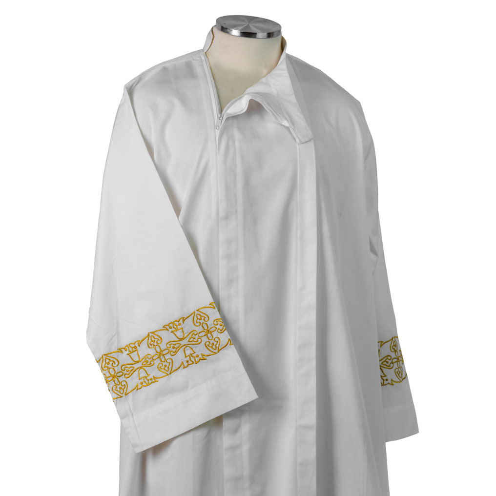 Embroidered Lightweight Zippered Alb