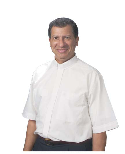 3400 White Short Sleeve Tab Clergy Shirt