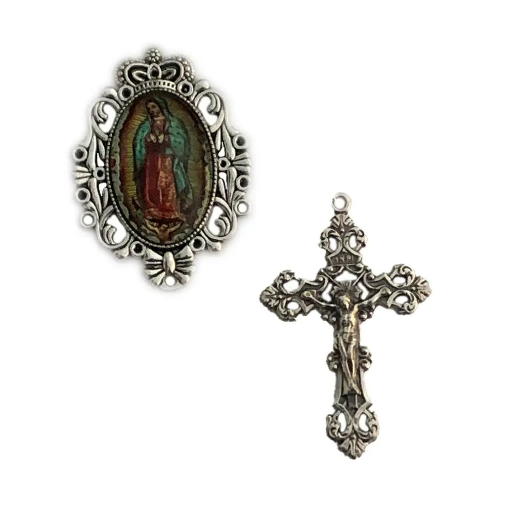 Lady of Guadalupe Rosary Center Set   (2.25" Crucifix)