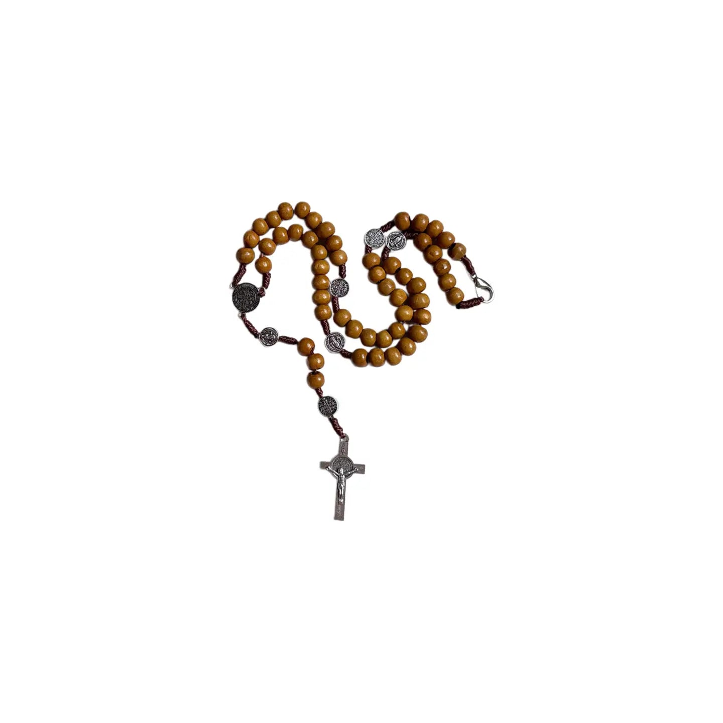 St. Benedict Wooden Rosary    16”