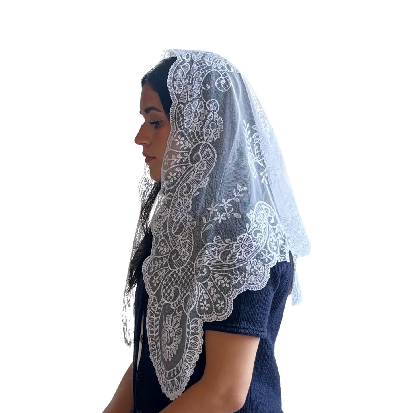 Veil ~ St. Catalina Thomas - WHITE