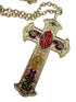 Gold plated inlaid Pectoral Cross w/ Chain (Pect1224)