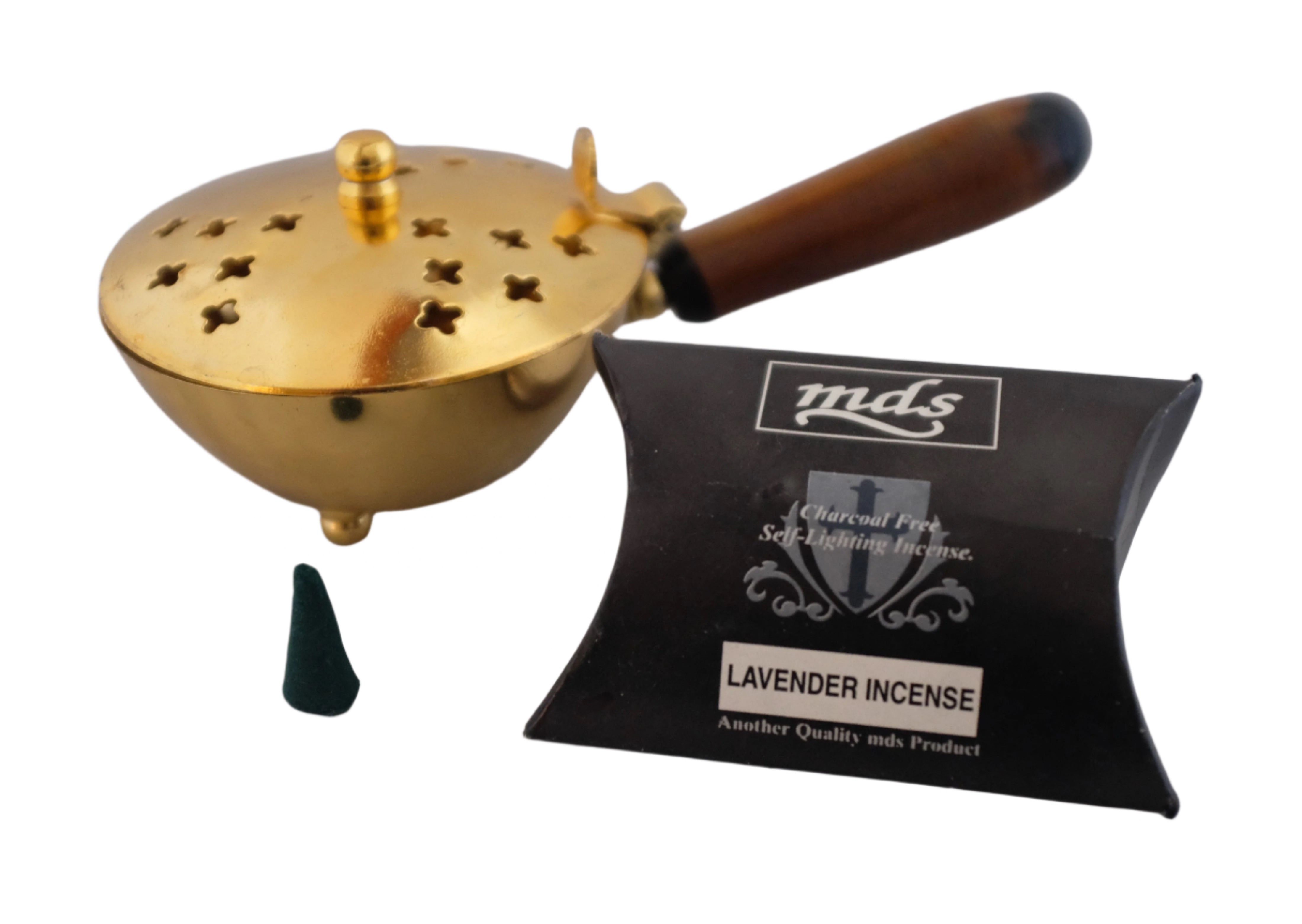 Incense Burner w/ Handle Brass 2.5"