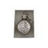Lady of Lourdes Holy Water Flask SS Round w/ Keychain   1 oz