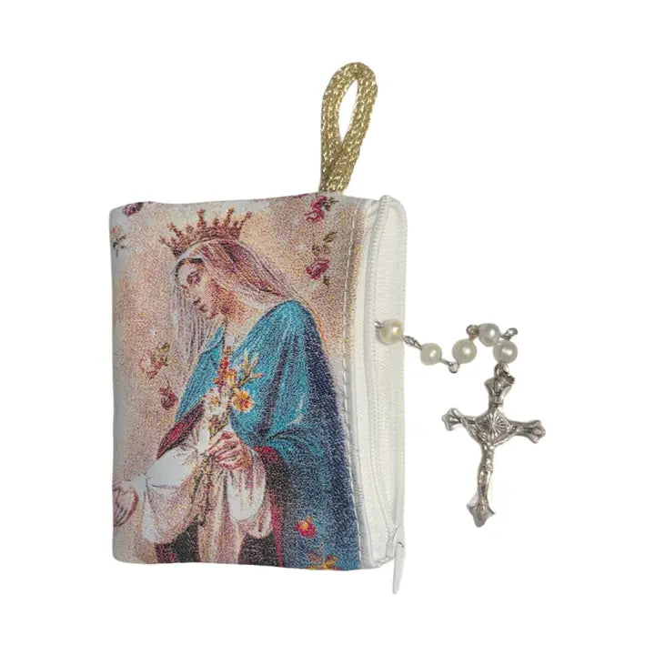 Mystic Rose SM Rosary Pouch    3″ x 4″
