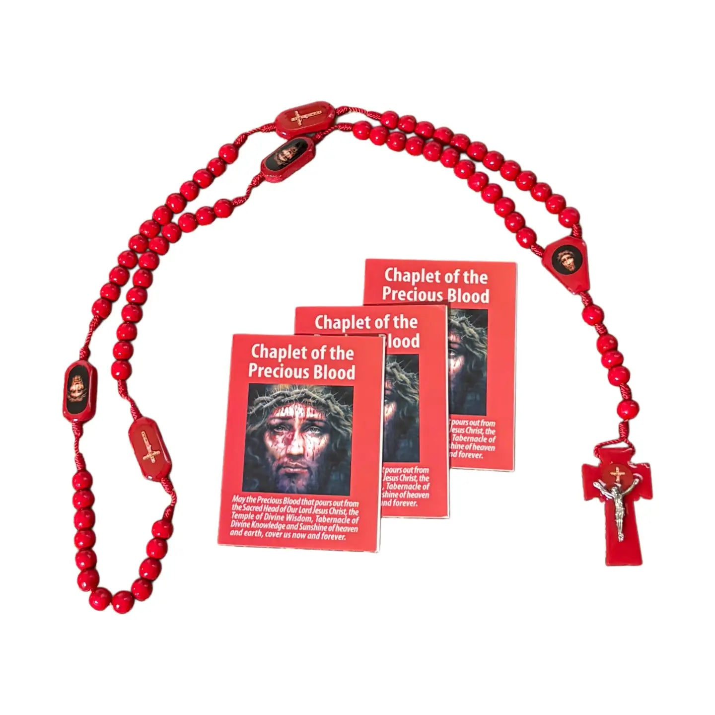 Chaplet of The Precious Blood Set w/ 3 Prayer Cards 1 Rosary