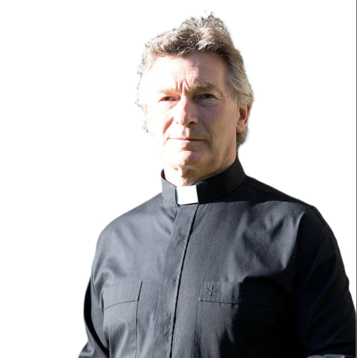 5000 Black Long Sleeve Tab Clergy Shirt