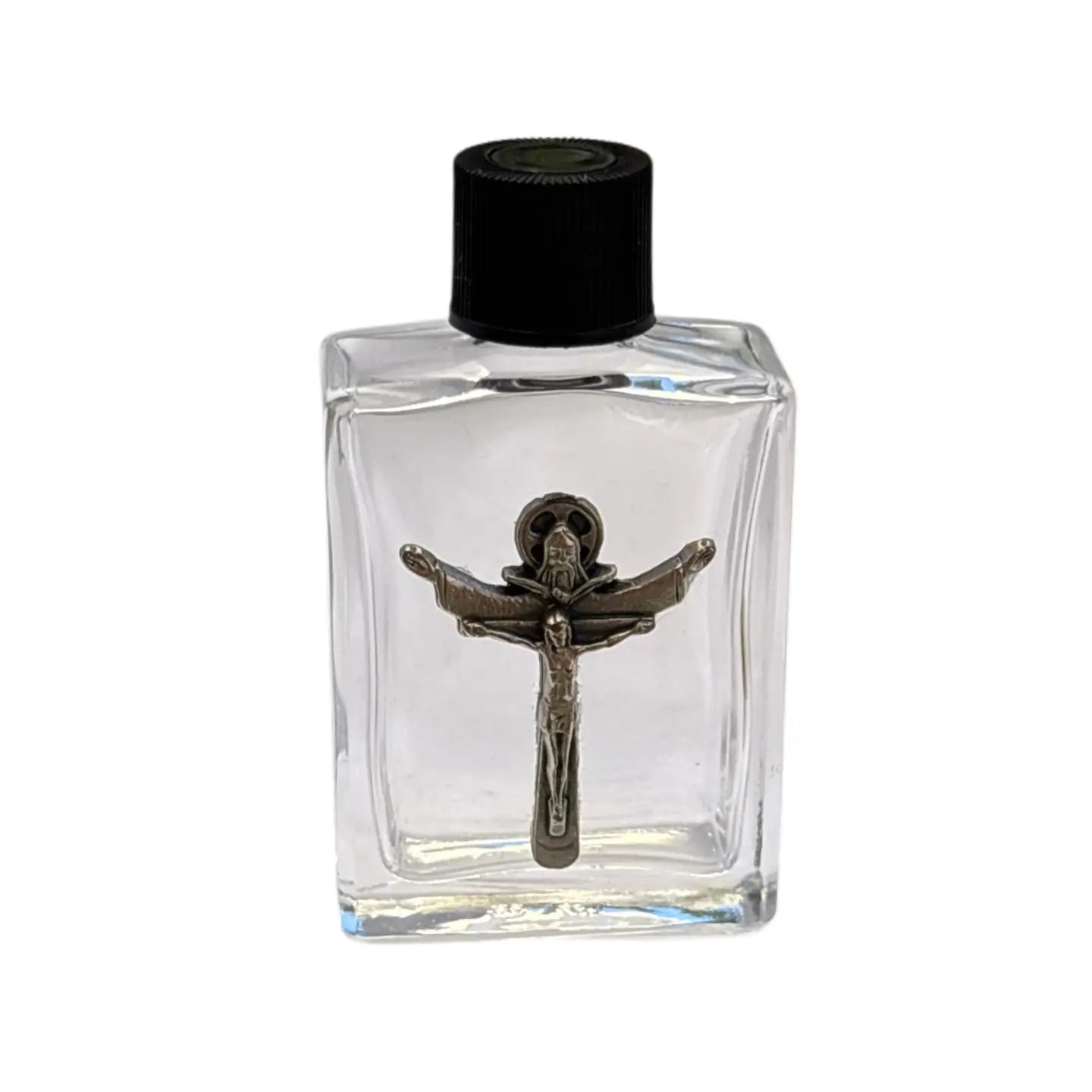 Holy Trinity Holy Water Bottle w/ Pewter Charm    2.5"