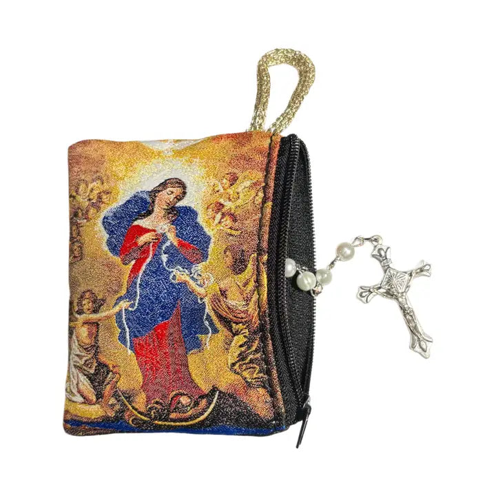Lady Undoer of Knots SM Rosary Pouch    3″ x 4″