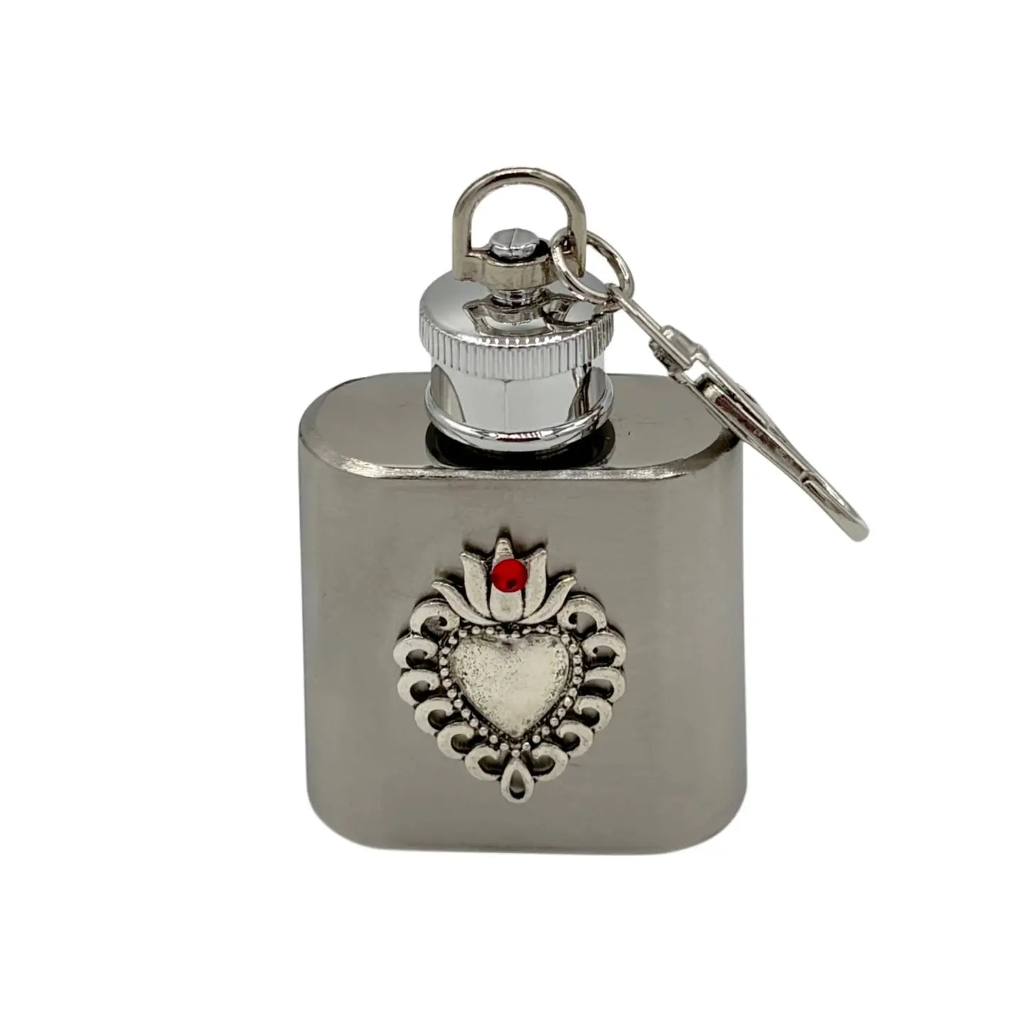 Sacred Heart Holy Water Flask SS    1 oz