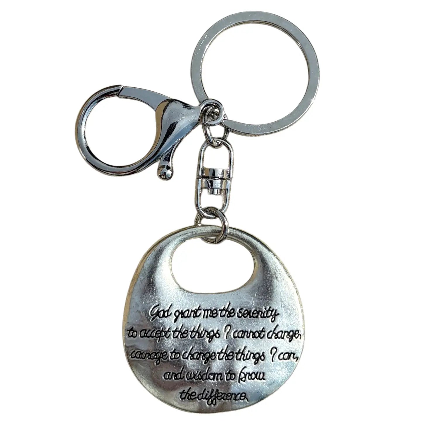 "God Grant Me..." Serenity Prayer Charm Keychain 3"  