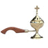 Incense Burner w/ Handle Brass   7"