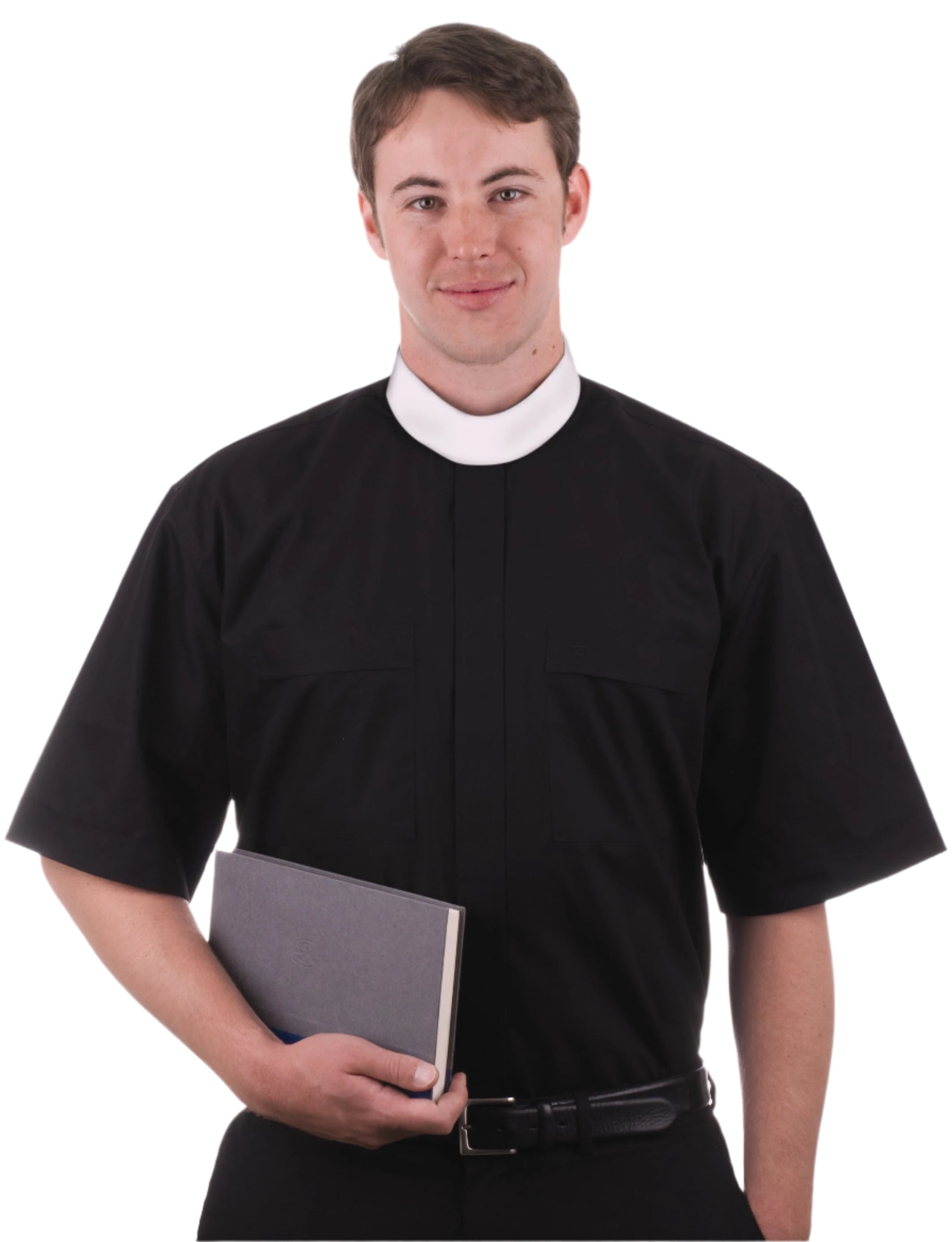 Omega 7000 Black Pure Cotton SS NB Shirt