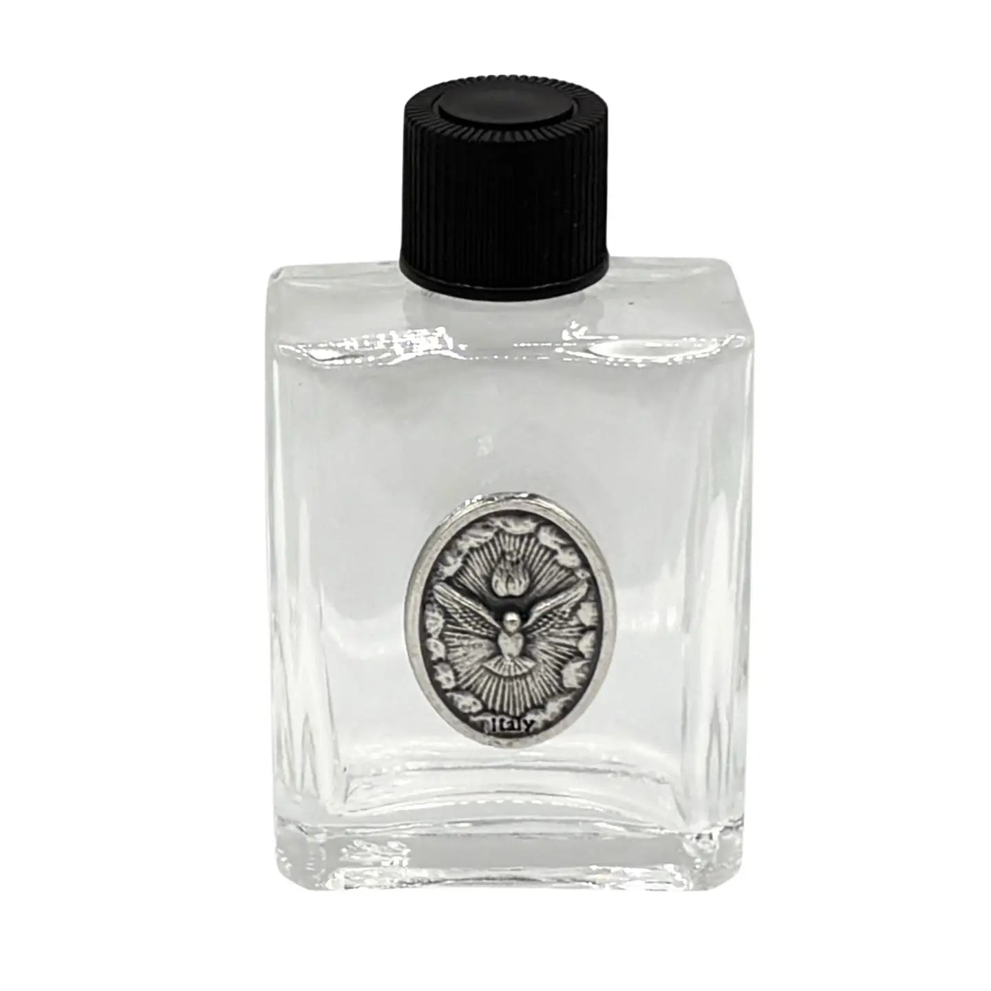 Holy Water Bottle - Holy Spirit w/ Pewter Charm    2.5"