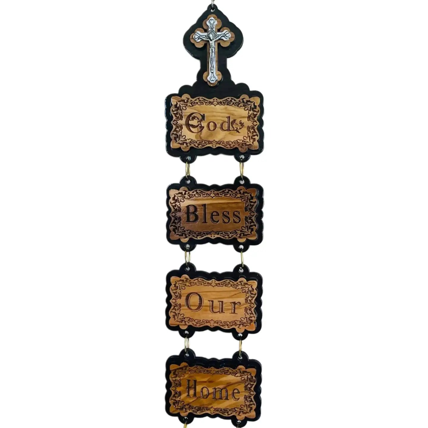 Olive Wood House Blessing w/ Essences from Holy Land   15"