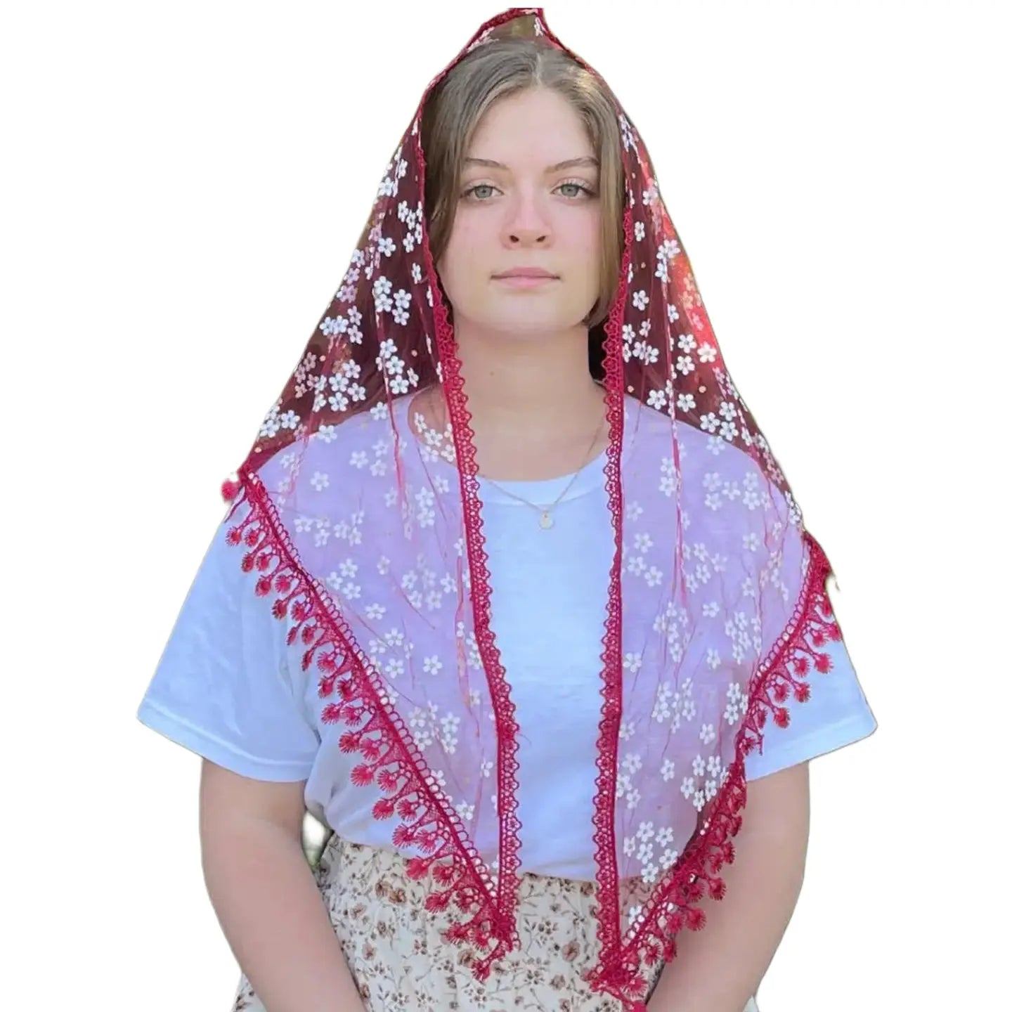 Little Flower Veil - RED