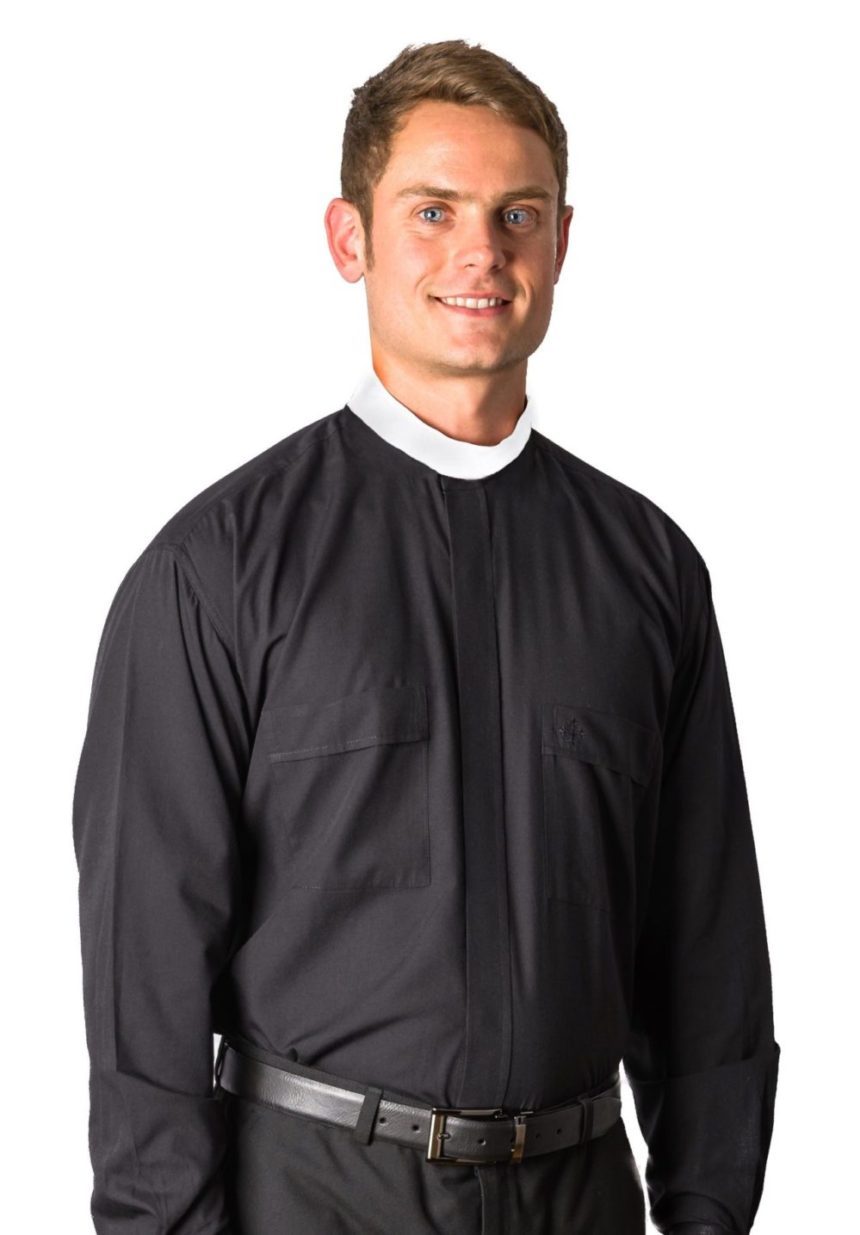 8000 LS Black NB Shirt/Collar w/ Free Buttons (#8000/Package)