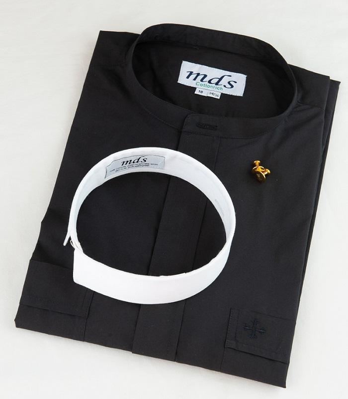 8000 LS Black NB Shirt/Collar w/ Free Buttons (#8000/Package)