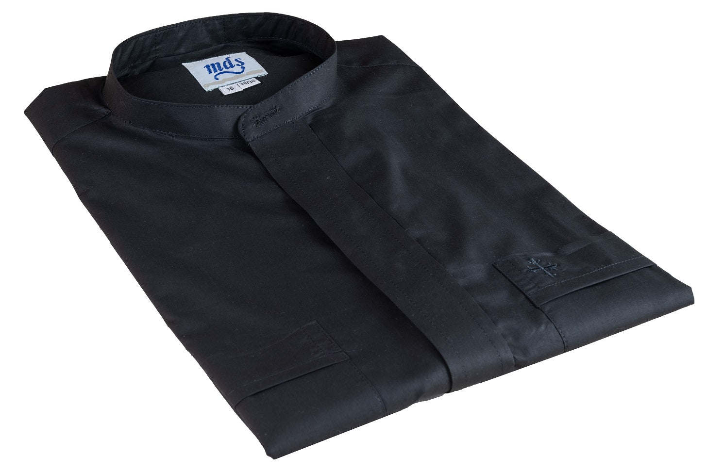 8000 Long Sleeve Black NB Clergy Shirt